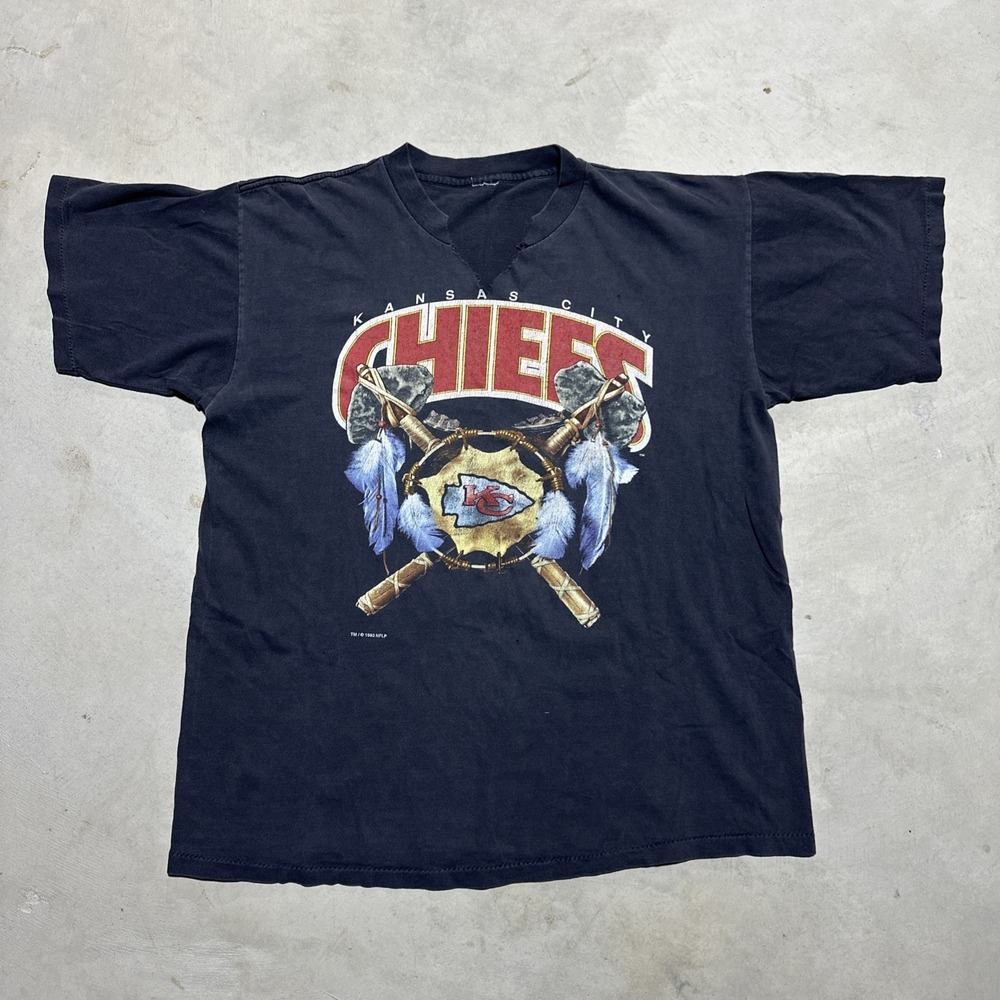Vintage 90s Salem Kansas City Chiefs Shirt XL 1993 Single Stitch Faded Graphic